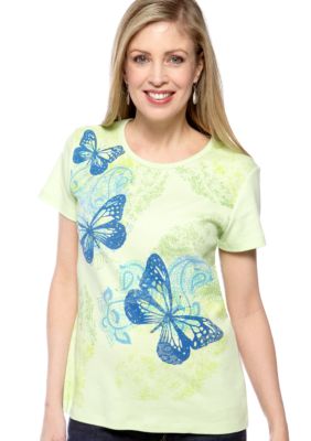 Jane Ashley Butterfly Print Top
