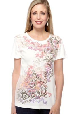 Jane Ashley Scroll Print Top