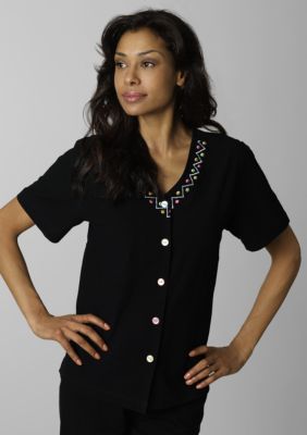 Jane Ashley Dot Stitched Campshirt