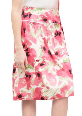 Sharagano Floral Pleat Skirt