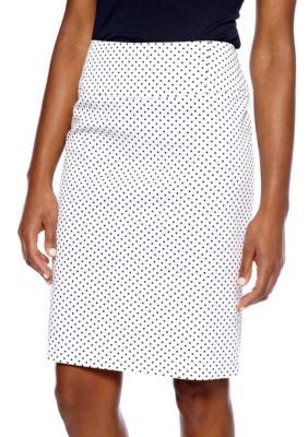 Sharagano Dot Print Pencil Skirt
