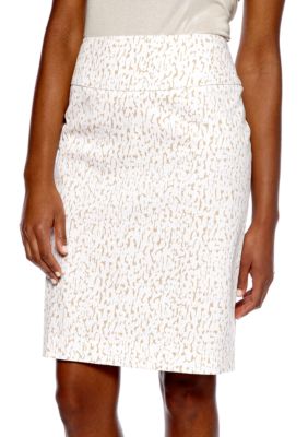 Sharagano Printed Pencil Skirt