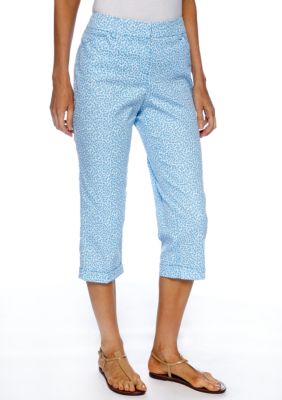 Sharagano Chambray Printed Crop Pant