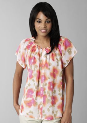 Madison Smocked Floral Blouse