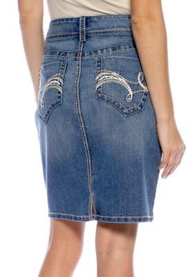 Nine West Vintage America Collection Heavy Stitch Denim Skirt