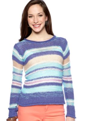 Nine West Vintage America Collection Blossom Stripe Sweater