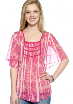 Nine West Vintage America Collection Dawn Paisley Peasant Blouse