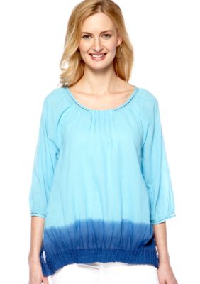 Nine West Vintage America Collection Dahlia Dip Dye Peasant Top