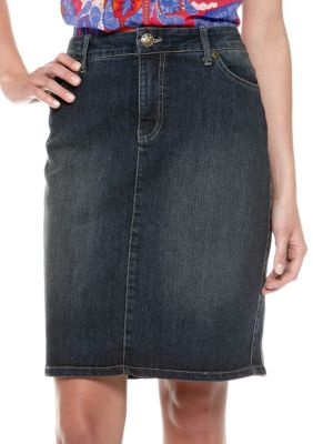 Nine West Vintage America Collection Five Pocket Jean Skirt