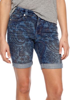 Nine West Vintage America Collection Paisley Print Cuffed Bermuda Short