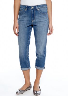Nine West Vintage America Collection Rand Embellished Heavy Stitch Roll Crop Pant