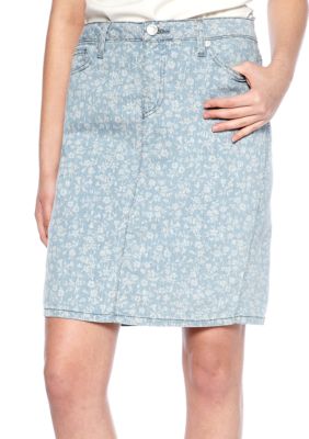 Nine West Vintage America Collection Floral Print Jean Skirt