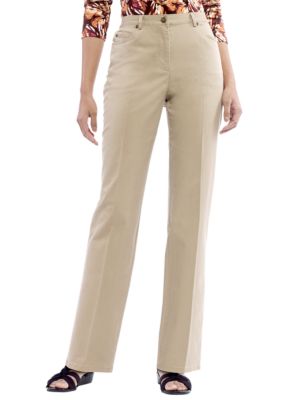 Ruby Rd Flat Front Side Elastic Twill Pant