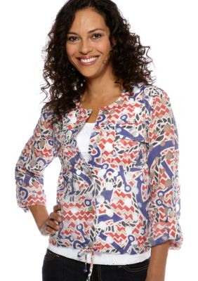 Ruby Rd Cruise Control Button Front Anchor Blouson
