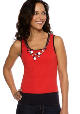 Ruby Rd Cruise Control Necklace Embellished Shell