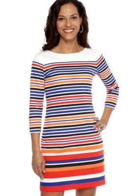 Ruby Rd Cruise Control Stripe Ponte Dress