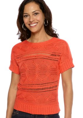 Ruby Rd The Great Escape Short Sleeve Pullover Sweater