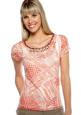 Ruby Rd The Great Escape Embellished Top With Attatched Tank