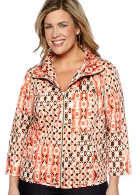 Ruby Rd Plus Size The Great Escape Etched Patchwork Jacket