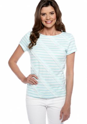 Ruby Rd Posh Play Short Sleeve Jersey Stripe Tee