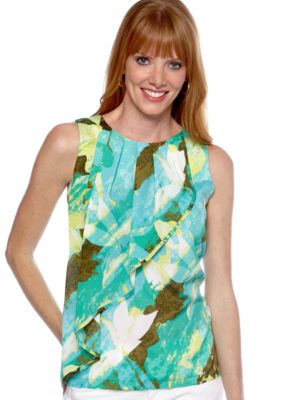 Ruby Rd Calypso Pleat Sleeveless Top