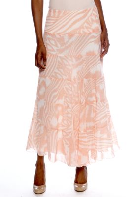 Ruby Rd Shell Party Ikat Print Long Skirt
