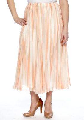 Ruby Rd Plus Size Shell Game Stripe Printed Yoryu Maxi Skirt