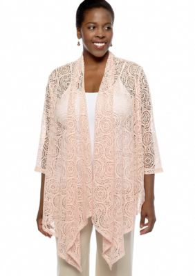 Ruby Rd Plus Size Lace Scarf Cardigan