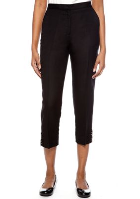 Ruby Rd Night and Day Embellished Linen Capri