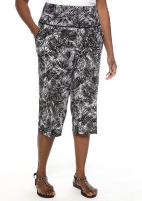 Ruby Rd Plus Size Night And Day Mini Palm Printed Skimmer