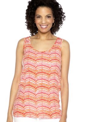Ruby Rd High Voltage Sleeveless Stripe And Sequin Top