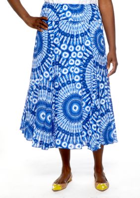 Ruby Rd Plus Size Beyond the Sea Printed Long Skirt