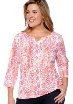 Ruby Rd Plus Size Must Have Snakeskin Print Knit Top