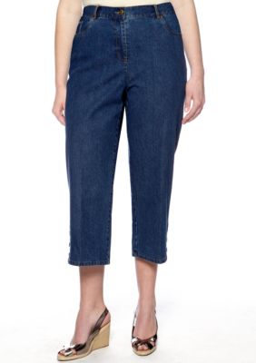 Ruby Rd Plus Size Key Item 3-Button Denim Capri
