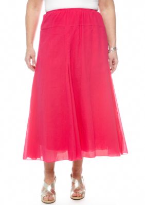 Ruby Rd Plus Size Gauze Crinkle Skirt