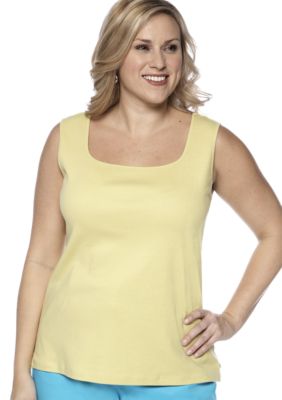 Ruby Rd Plus Size Favorite Solid Rib Sleeveless Knit Tank