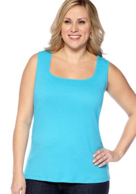 Ruby Rd Plus Size Favorite Solid Rib Sleeveless Knit Tank