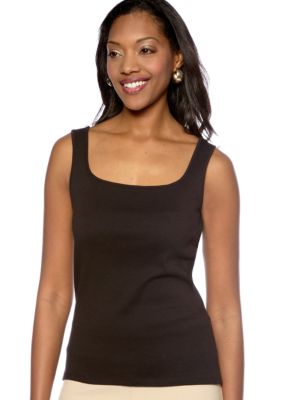 Ruby Rd Petite Favorite Solid Rib Sleeveless Knit Tank