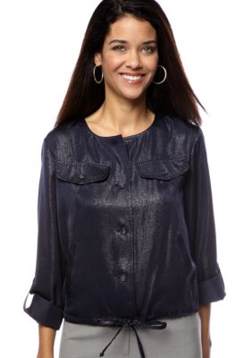 Ruby Rd Petite Boho Cool Shimmer Blouson Jacket