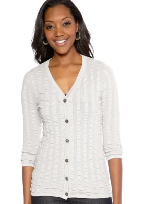 Ruby Rd Sunshine State Rib Stitch Lurex Cardigan