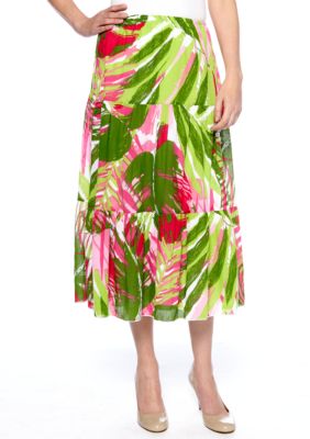 Ruby Rd Cocoa Beach Tropical Crinkle Skirt