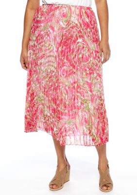 Ruby Rd Plus Size Cocoa Beach Rhapsody Printed Skirt