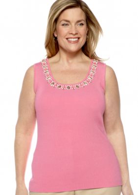 Ruby Rd Plus Size Cocoa Beach Sleeveless Sweater Shell