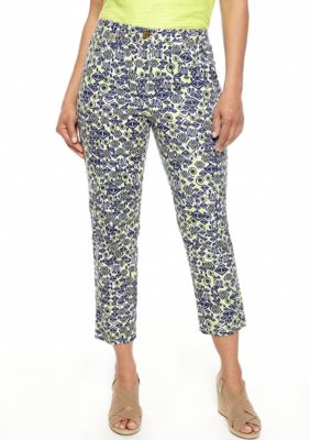 Ruby Rd Citrus Splash Printed Silky Canvas Capri