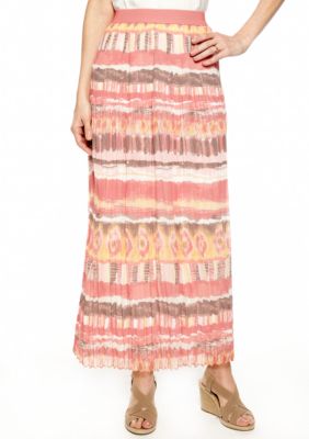Ruby Rd Santa Fe Long Pleat Skirt