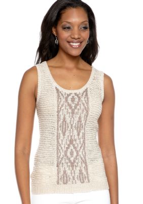 Ruby Rd Santa Fe Jacquard Sleeveless Shell