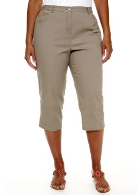 Ruby Rd Plus Size Santa Fe Canvas Capri