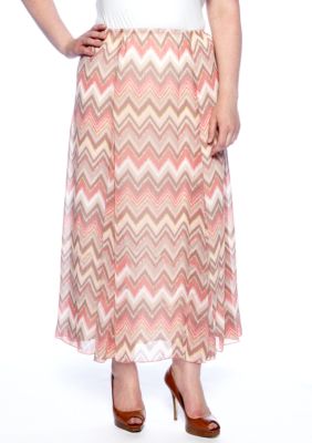 Ruby Rd Plus Size Santa Fe Zigzag Printed Skirt