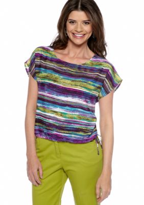 Ruby Rd Tropical Paradise Blouson Top