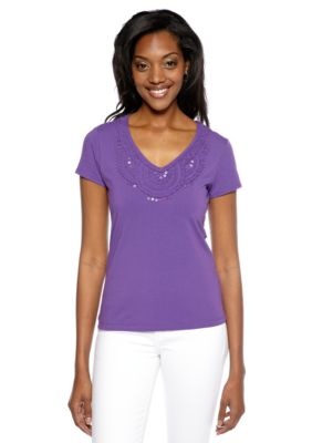 Ruby Rd Tropical Paradise Embellished Knit